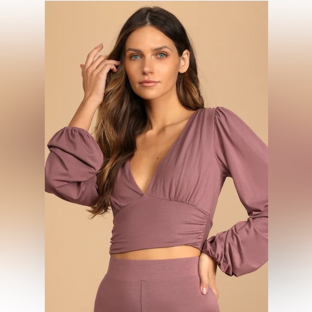 Women's Mauve Wrap Top